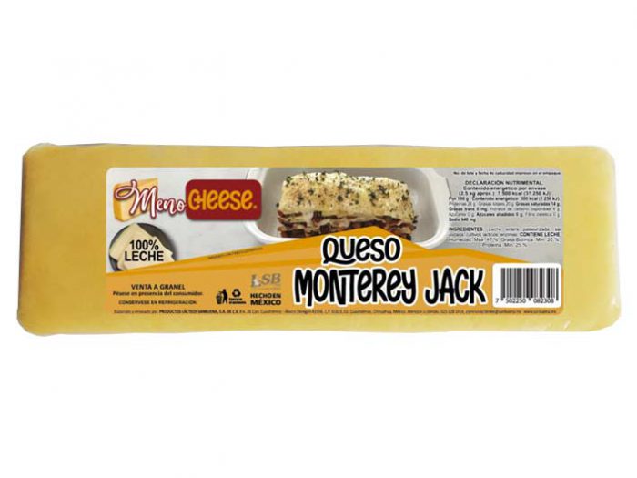 BARRA QUESO MONTEREY JACK MENO CHEESE 2,5 kg